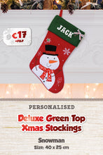 Deluxe Green Top Personalised Christmas Stockings