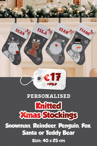 Knitted Personalised Christmas Stockings