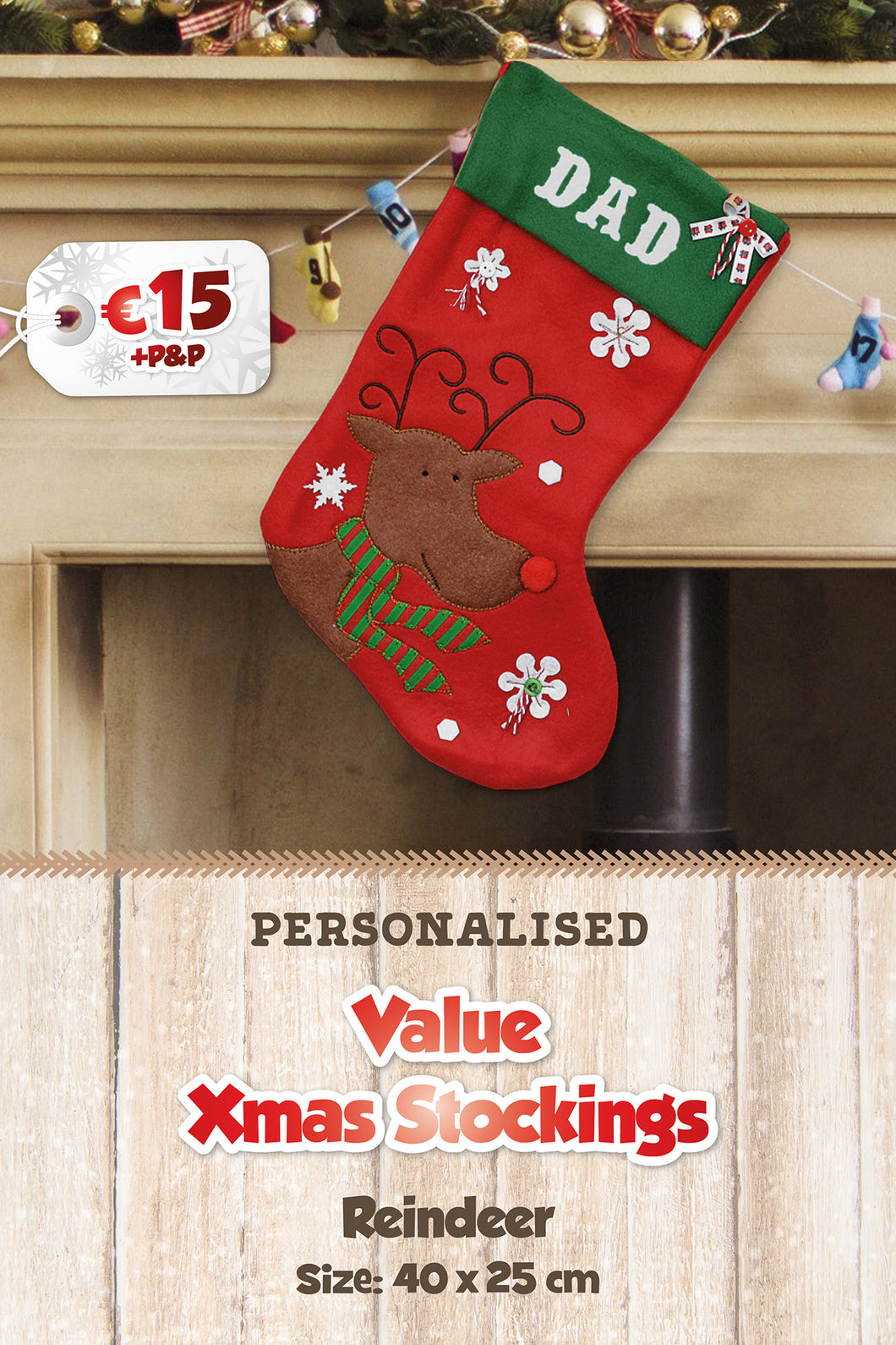 Value Personalised Christmas Stockings