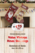 Value Vintage Personalised Christmas Stockings