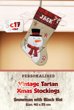 Vintage with Tartan Top Personalised Christmas Stockings