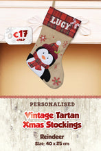 Vintage with Tartan Top Personalised Christmas Stockings
