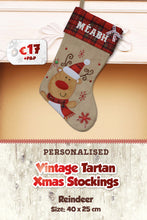 Personalised Vintage with Tartan Top Christmas Stockings
