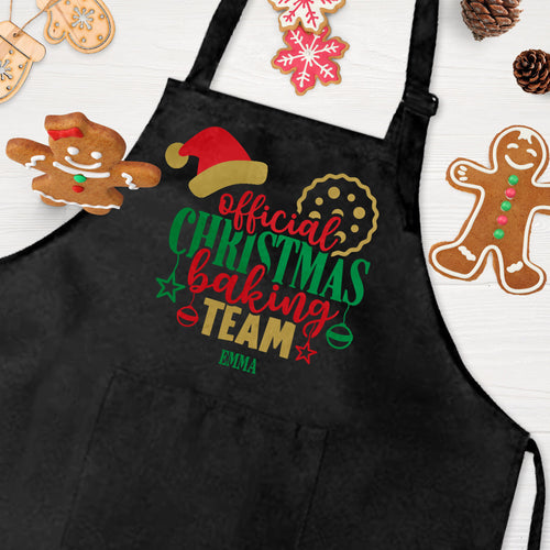 Personalised Christmas Apron with Adjustable Straps | Christmas Baking Team Matching Family Outfit