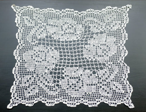 White Rectangle Crochet Doily No.1