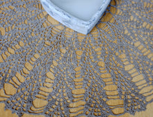 Grey Linen Crochet Doily No.2
