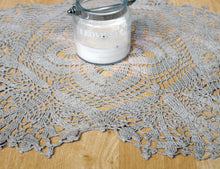 Grey Linen Crochet Doily No.1