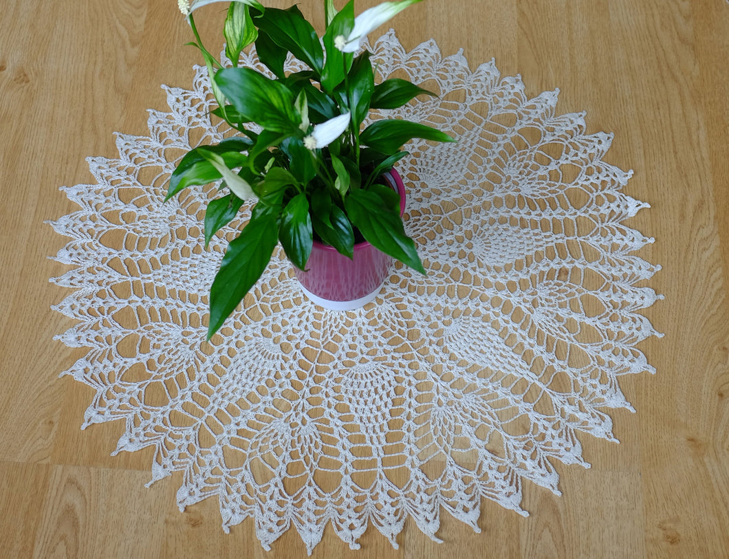 White Cotton Crochet Doily No.7